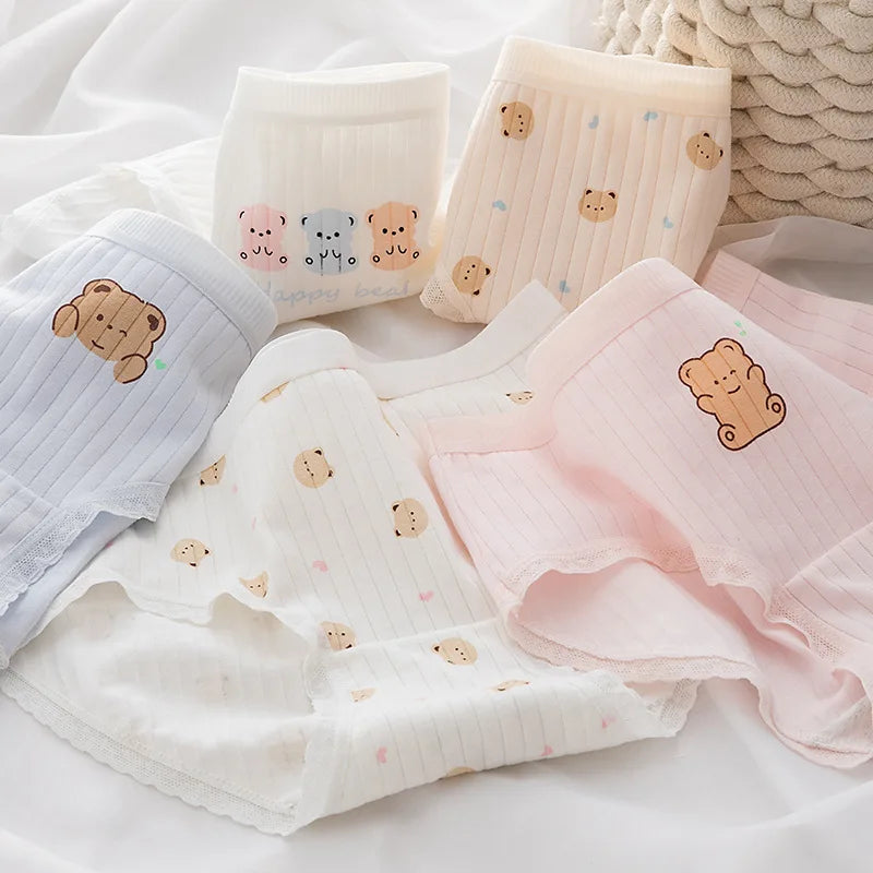 Multi-pack of Light Pink, Sky Blue, White cartoon Prints panties. Comfortable, casual wear by Amoura Elegance.