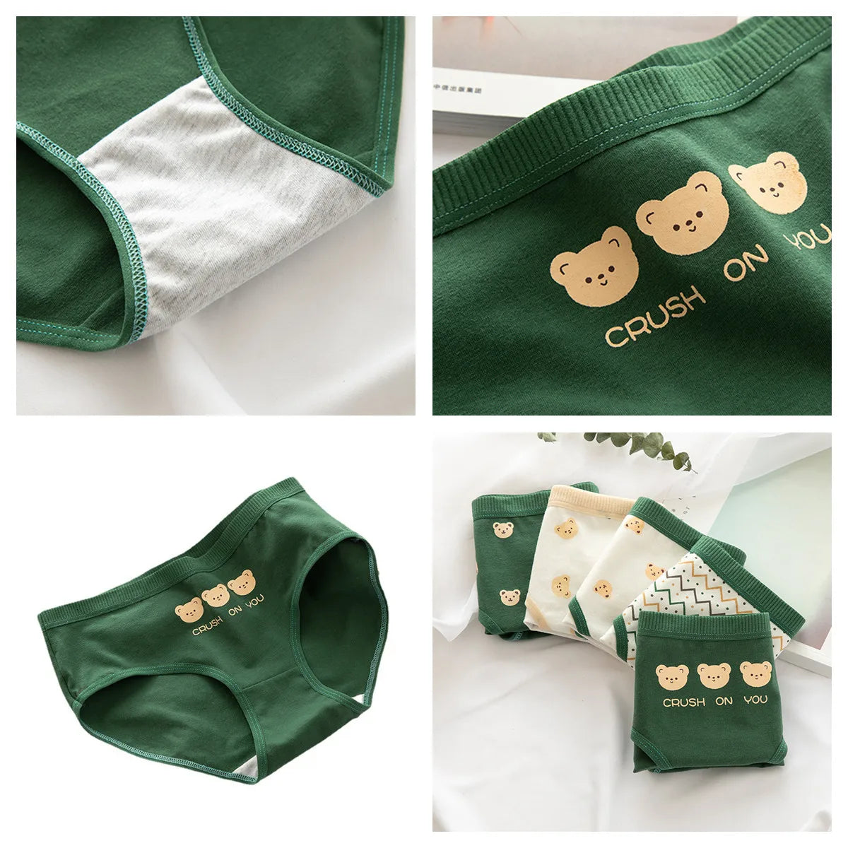 Amoura Elegance Mid-Waist Cartoon Cotton Brief for Women and Girls
