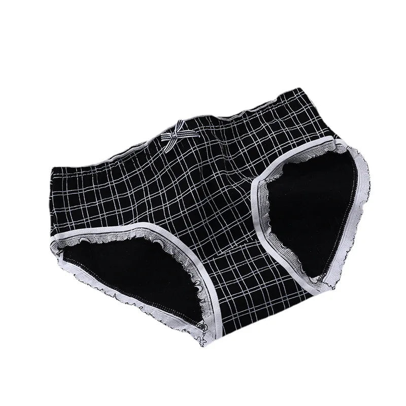 5-Piece Women's Cotton Briefs Set with Cute Big Red Bow - Soft, Breathable, and Stylish Underwear from Amoura Elegance
