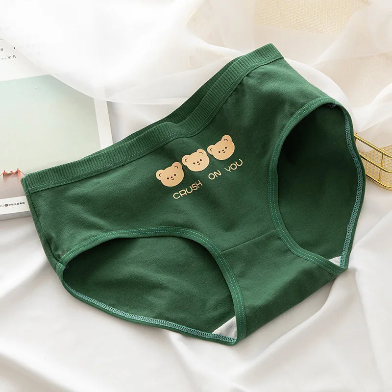 Amoura Elegance Mid-Waist Cartoon Cotton Brief for Women and Girls