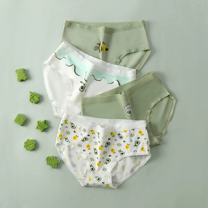 5-Piece Women's Cotton Briefs Set with Cute Big Red Bow - Soft, Breathable, and Stylish Underwear from Amoura Elegance