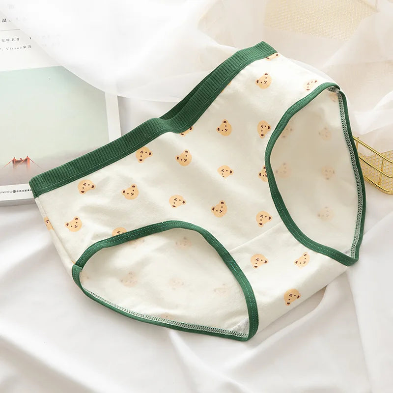 Amoura Elegance Mid-Waist Cartoon Cotton Brief for Women and Girls