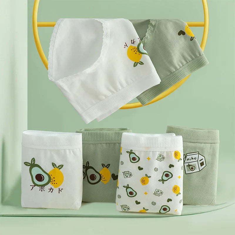 5-Piece Women's Cotton Briefs Set with Cute Big Red Bow - Soft, Breathable, and Stylish Underwear from Amoura Elegance