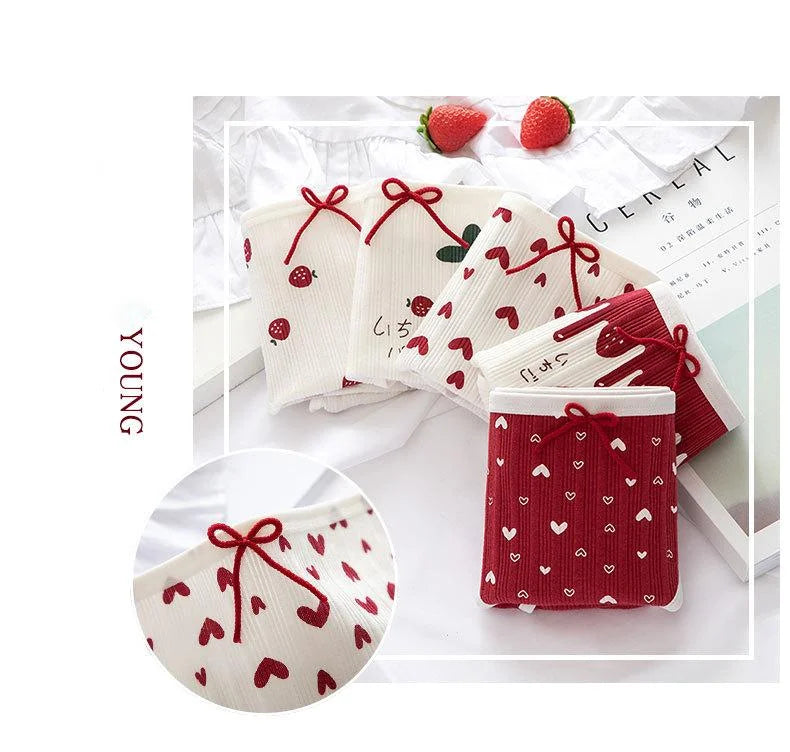 Chic red panty set by Amoura Elegance with a stylish heart design for a touch of romance.