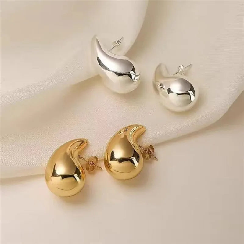 "AmouraElegance Irregular Metal Water Droplets Earrings | European & American Style Personalized Fashion Stud Earrings for Girls | Travel Accessories"