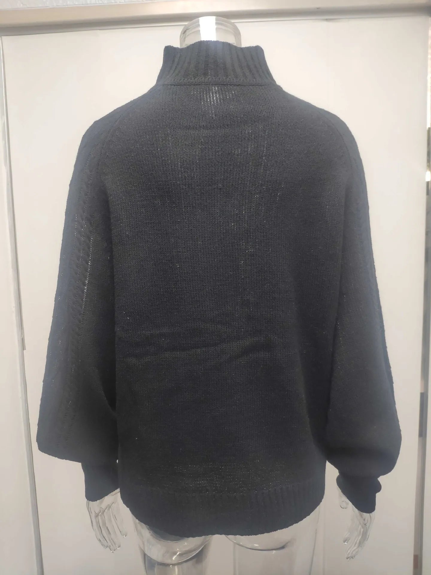 Amoura Elegance 2024 Winter New Mid-Neck Sweater – Women’s Loose Long Sleeve Solid Color Knit Turtleneck for Office and Casual Wear