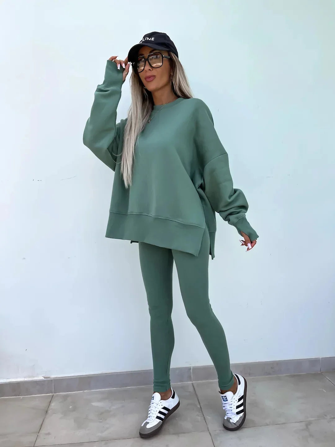 Amoura Elegance Women's Two-Piece Suit – Spring Casual Hoodie and Slim-Fit Trousers Set