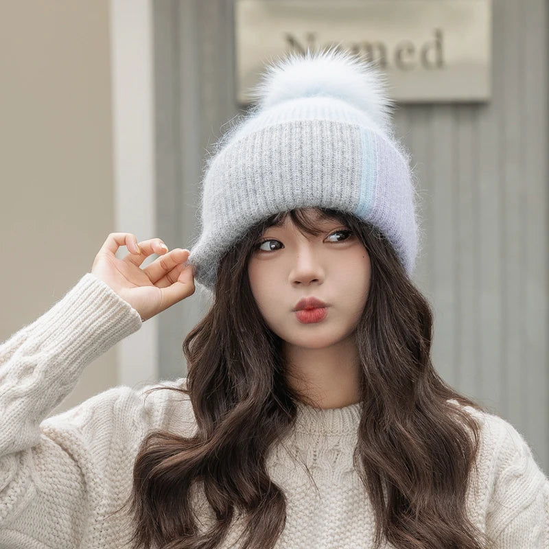 Amoura Elegance Cozy Knit Hat for Women - Chunky Knit Winter Beanie, Stylish Snow Hat for Cold Weather