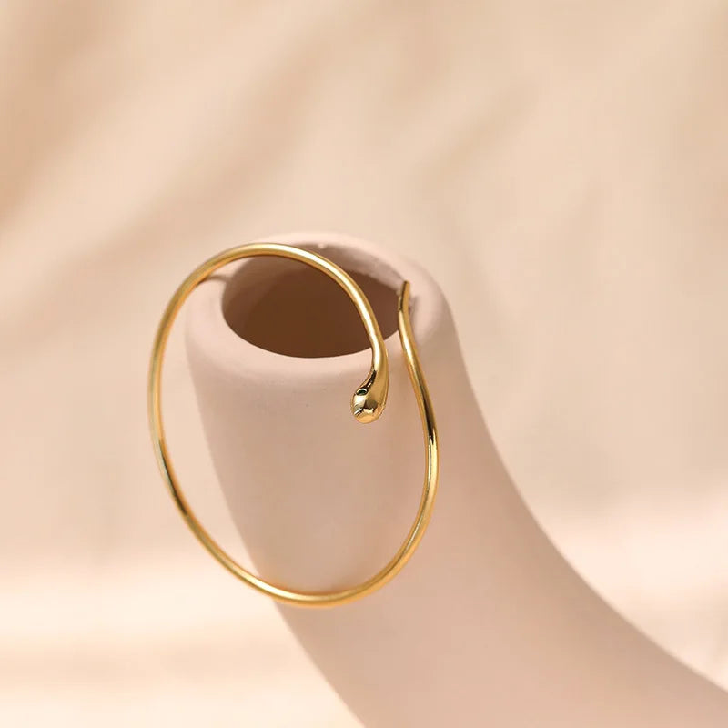 Amoura Elegance Snake Shape Metal Bracelet - European & American Style Personalized Fashion Bracelet for Women | Perfect for Travel & Wedding Accessories 2024