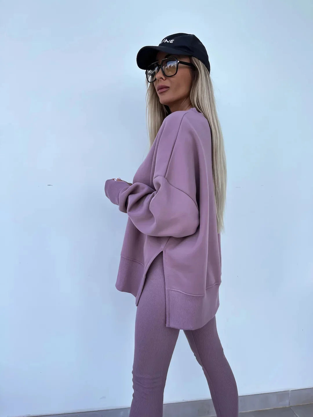 Amoura Elegance Women's Two-Piece Suit – Spring Casual Hoodie and Slim-Fit Trousers Set