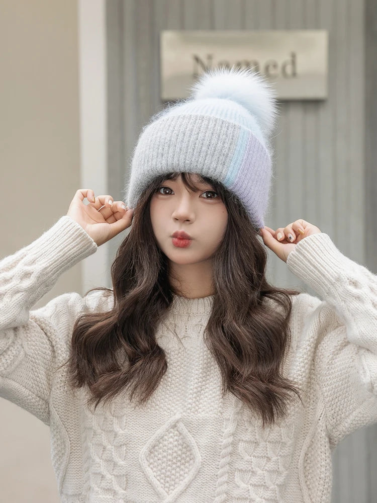 Amoura Elegance Cozy Knit Hat for Women - Chunky Knit Winter Beanie, Stylish Snow Hat for Cold Weather