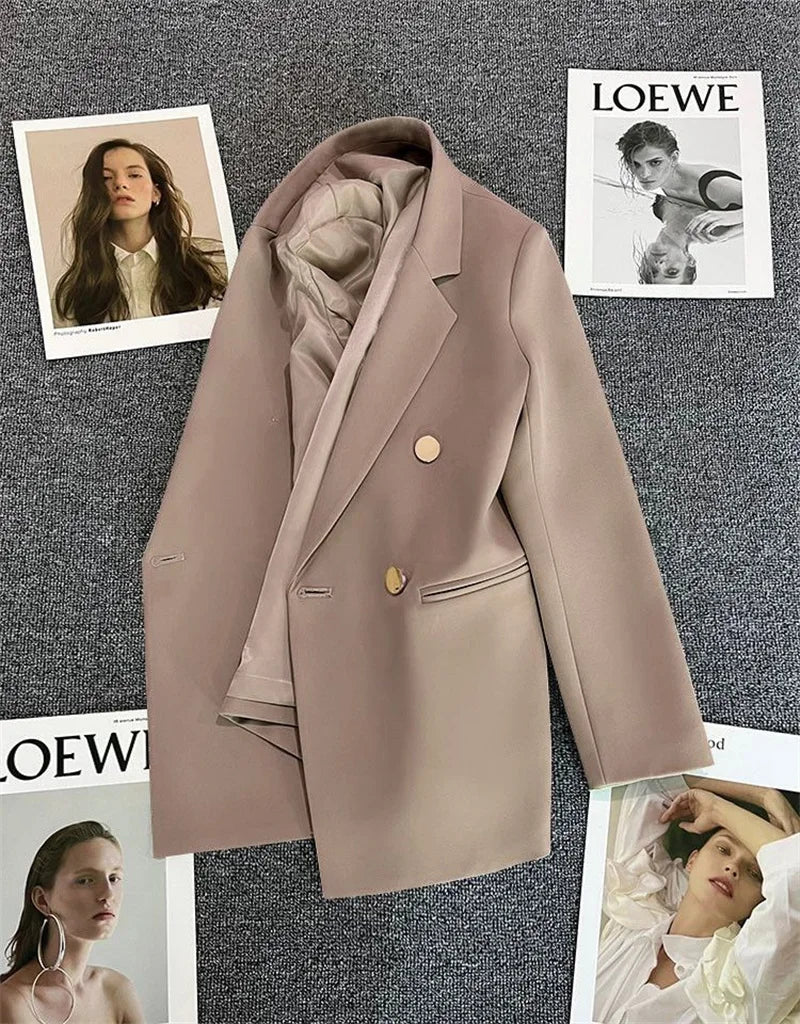 Amoura Elegance Spring & Autumn Women’s Chic Casual Sports Blazer – Elegant Korean Fashion Outerwear Suit Coat