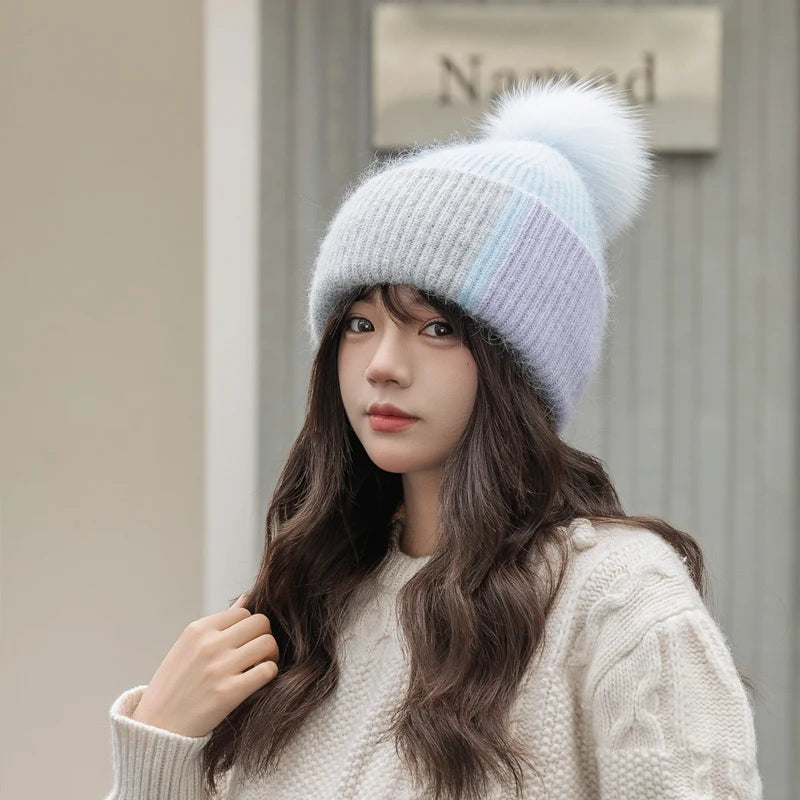 Amoura Elegance Cozy Knit Hat for Women - Chunky Knit Winter Beanie, Stylish Snow Hat for Cold Weather