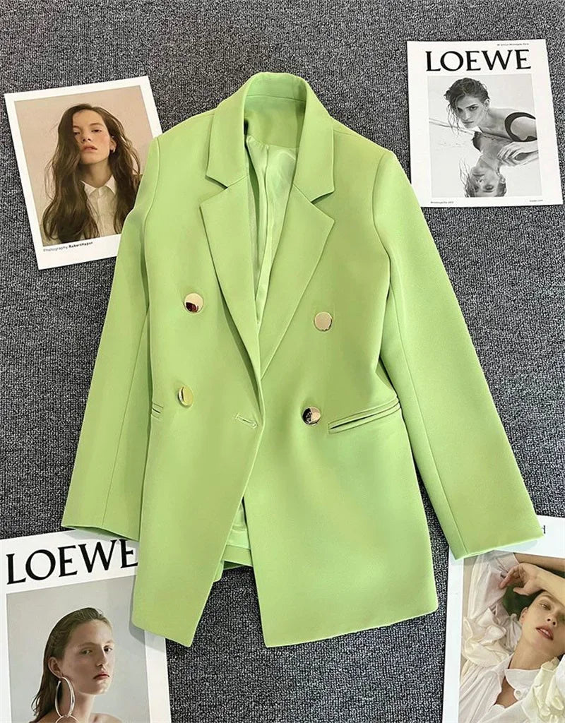 Amoura Elegance Spring & Autumn Women’s Chic Casual Sports Blazer – Elegant Korean Fashion Outerwear Suit Coat