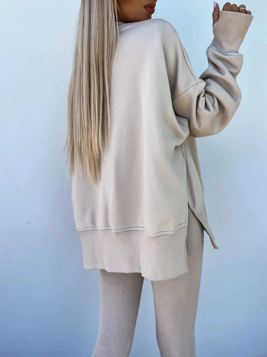 Amoura Elegance Women's Two-Piece Suit – Spring Casual Hoodie and Slim-Fit Trousers Set