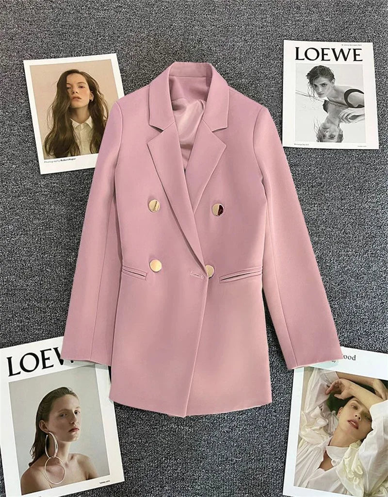 Amoura Elegance Spring & Autumn Women’s Chic Casual Sports Blazer – Elegant Korean Fashion Outerwear Suit Coat