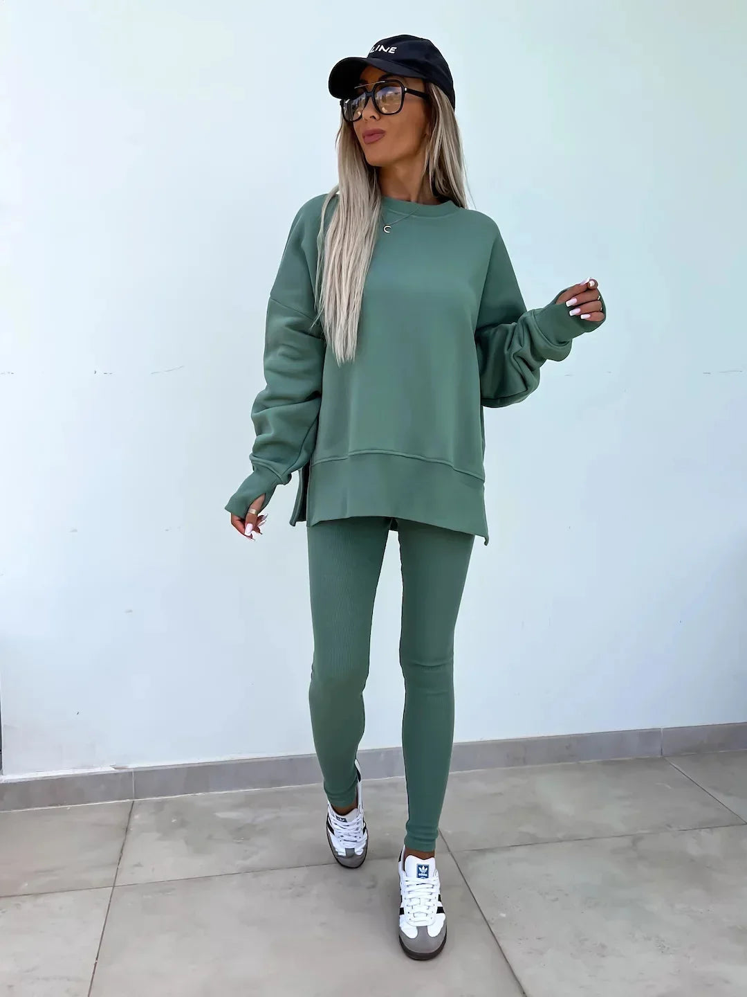 Amoura Elegance Women's Two-Piece Suit – Spring Casual Hoodie and Slim-Fit Trousers Set
