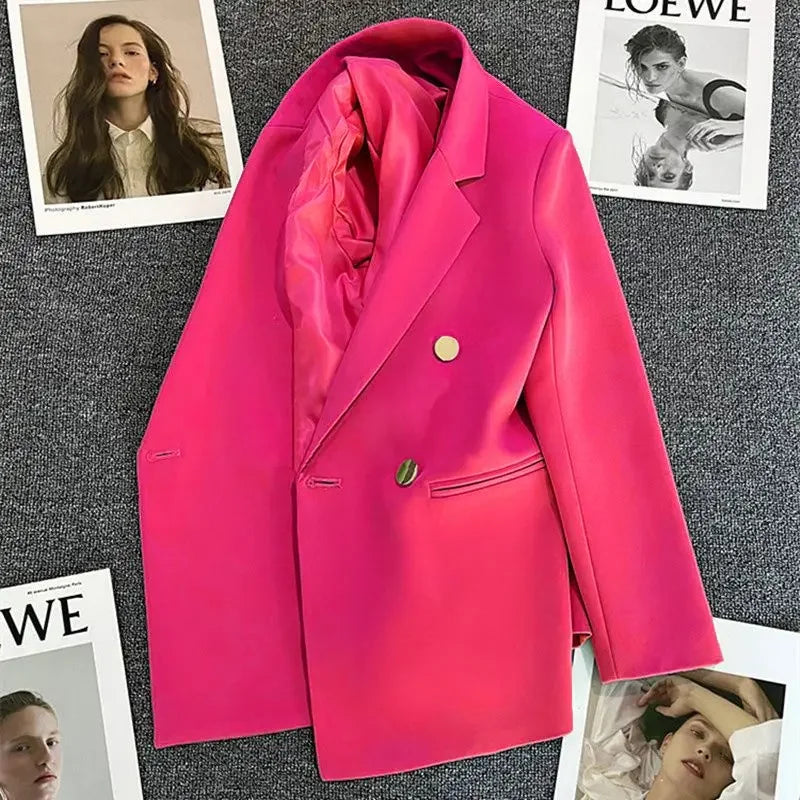 Amoura Elegance Spring & Autumn Women’s Chic Casual Sports Blazer – Elegant Korean Fashion Outerwear Suit Coat