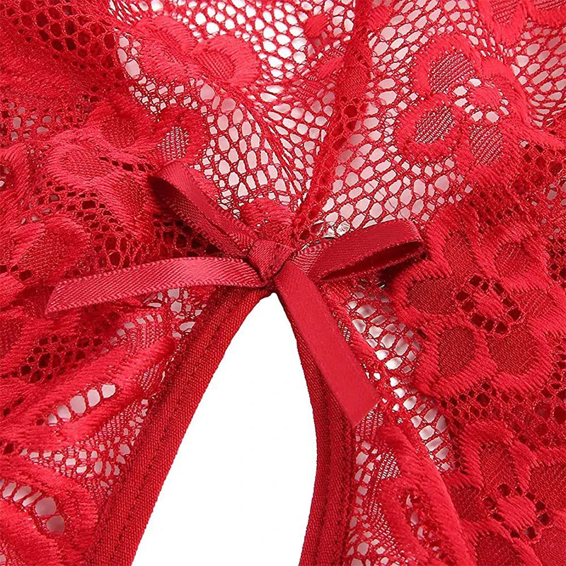 Amoura Elegance |Crotchless Lace Babydoll Lingerie - Sexy Erotic Bodysuit & Open Costume