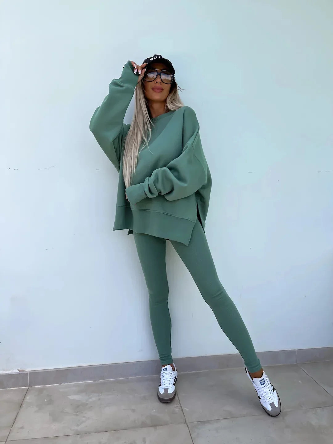 Amoura Elegance Women's Two-Piece Suit – Spring Casual Hoodie and Slim-Fit Trousers Set