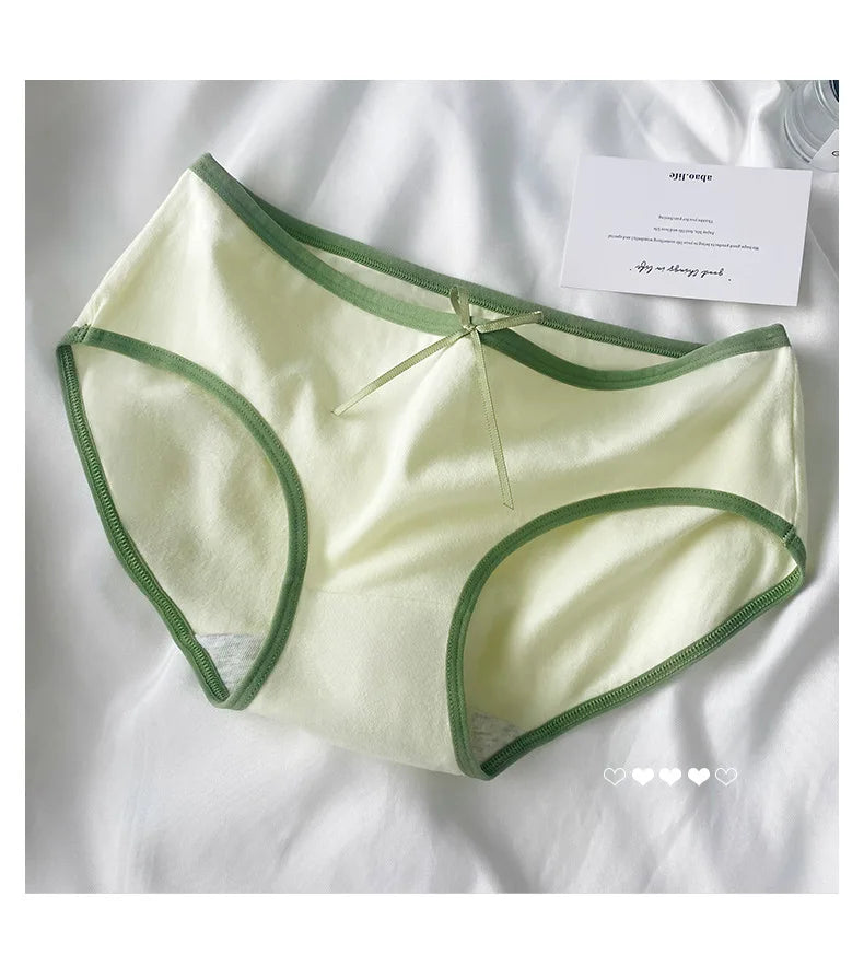 Amoura Elegance 5PCS Cute Print Cotton Intimates – Middle-Waist Women’s Panties