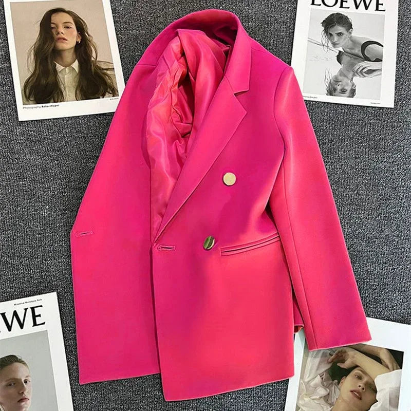 Amoura Elegance Spring & Autumn Women’s Chic Casual Sports Blazer – Elegant Korean Fashion Outerwear Suit Coat