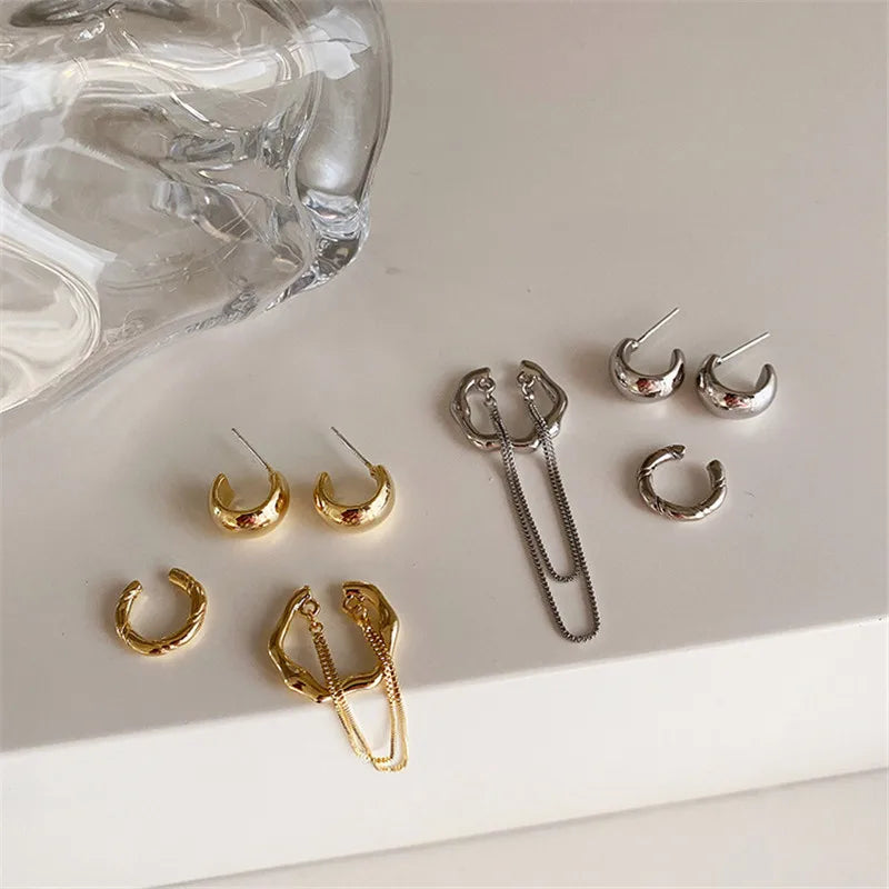 AmouraElegance Women Gold Color Ear Cuff Non-Piercing Ear Clips | Fake Cartilage Earrings Clip-On Jewelry for Women | No Hole Required