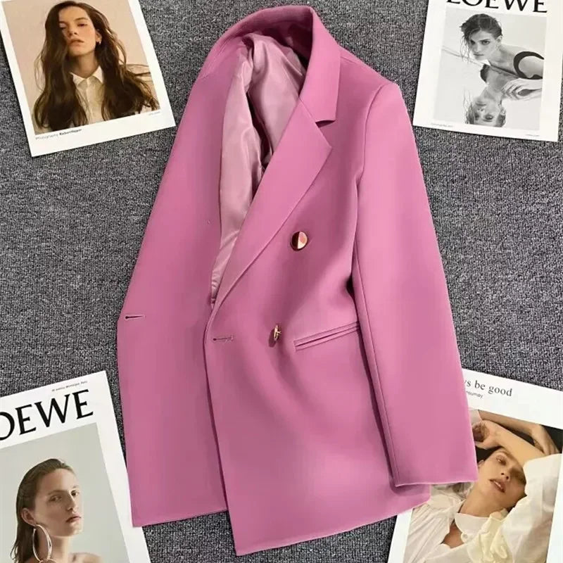 Amoura Elegance Spring & Autumn Women’s Chic Casual Sports Blazer – Elegant Korean Fashion Outerwear Suit Coat