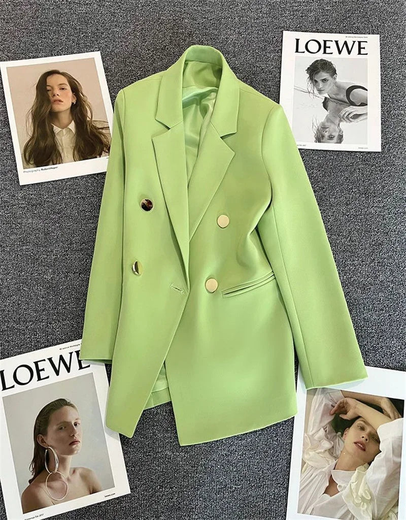 Amoura Elegance Spring & Autumn Women’s Chic Casual Sports Blazer – Elegant Korean Fashion Outerwear Suit Coat
