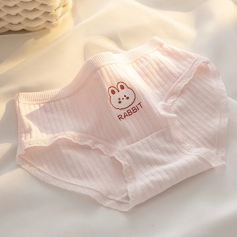 Women’s Cotton Briefs – 5PCS Cute Cartoon Panties Set for Girls and Ladies