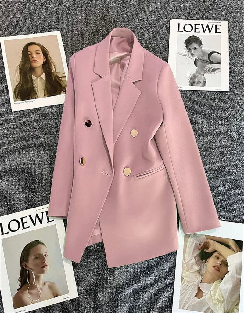 Amoura Elegance Spring & Autumn Women’s Chic Casual Sports Blazer – Elegant Korean Fashion Outerwear Suit Coat