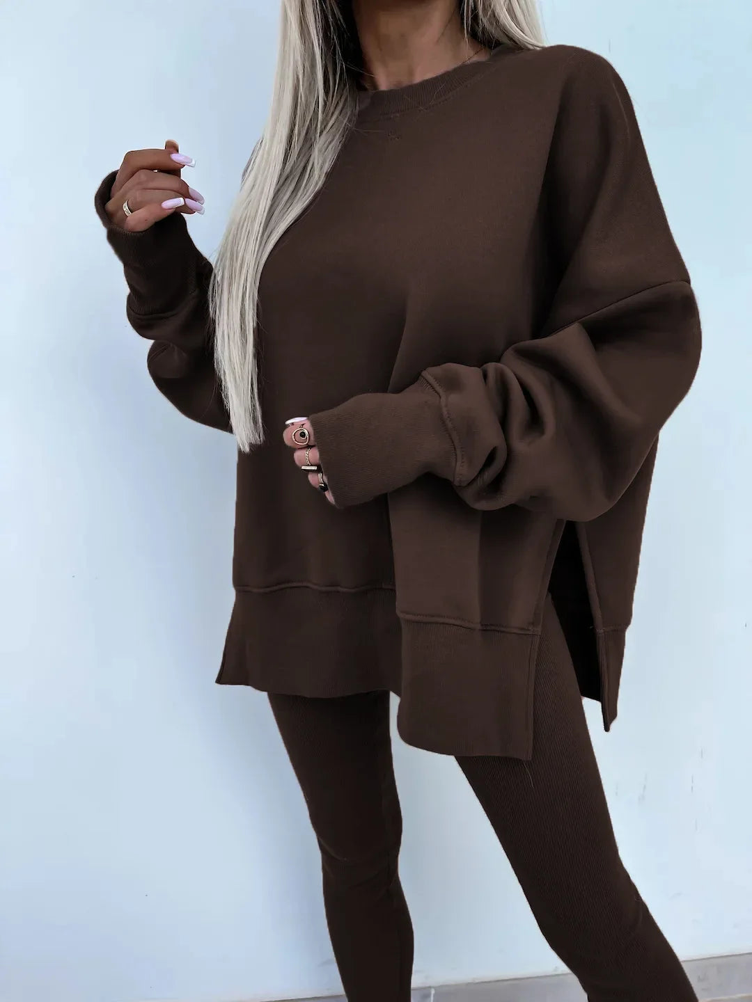 Amoura Elegance Women's Two-Piece Suit – Spring Casual Hoodie and Slim-Fit Trousers Set