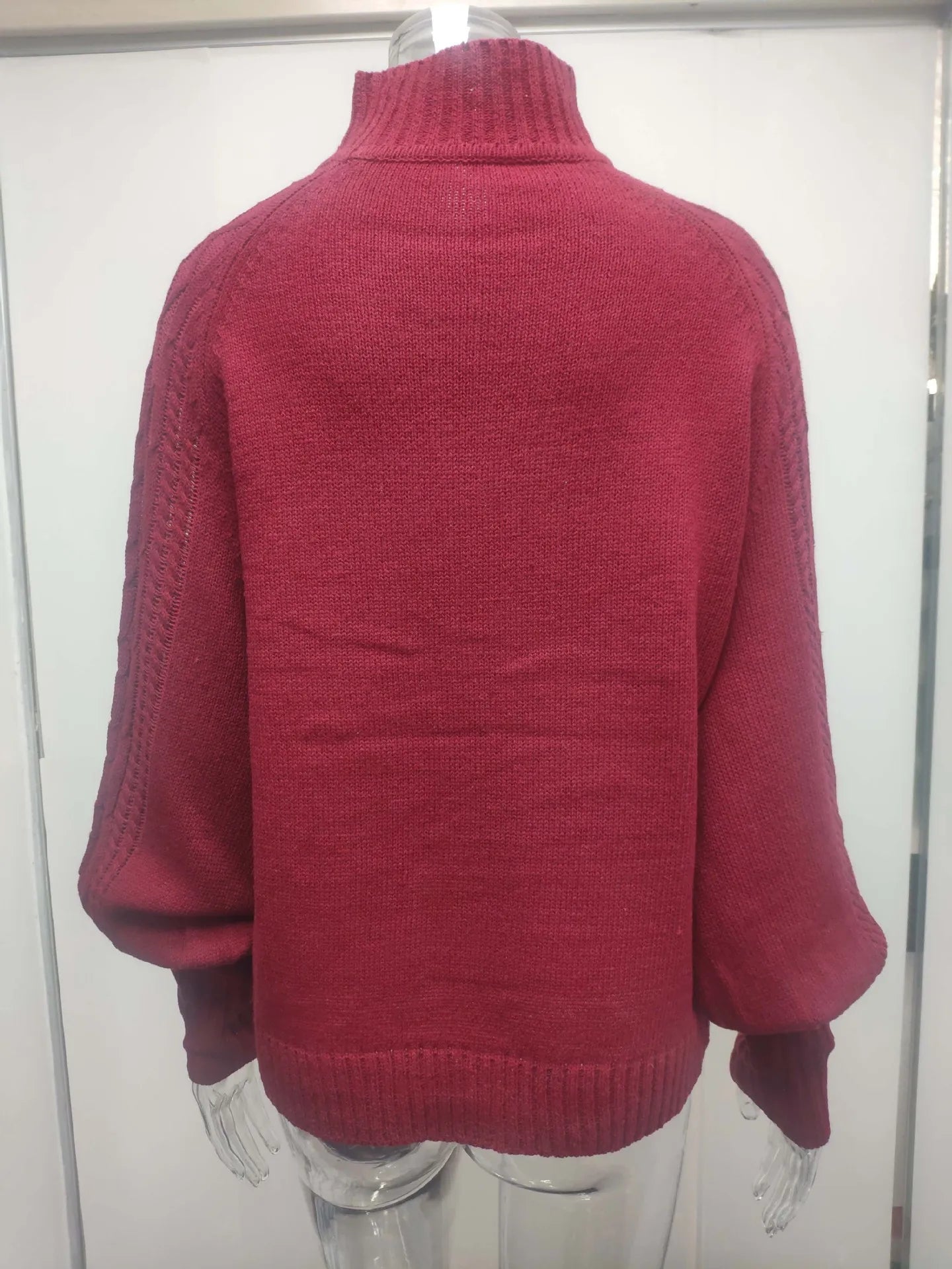 Amoura Elegance 2024 Winter New Mid-Neck Sweater – Women’s Loose Long Sleeve Solid Color Knit Turtleneck for Office and Casual Wear