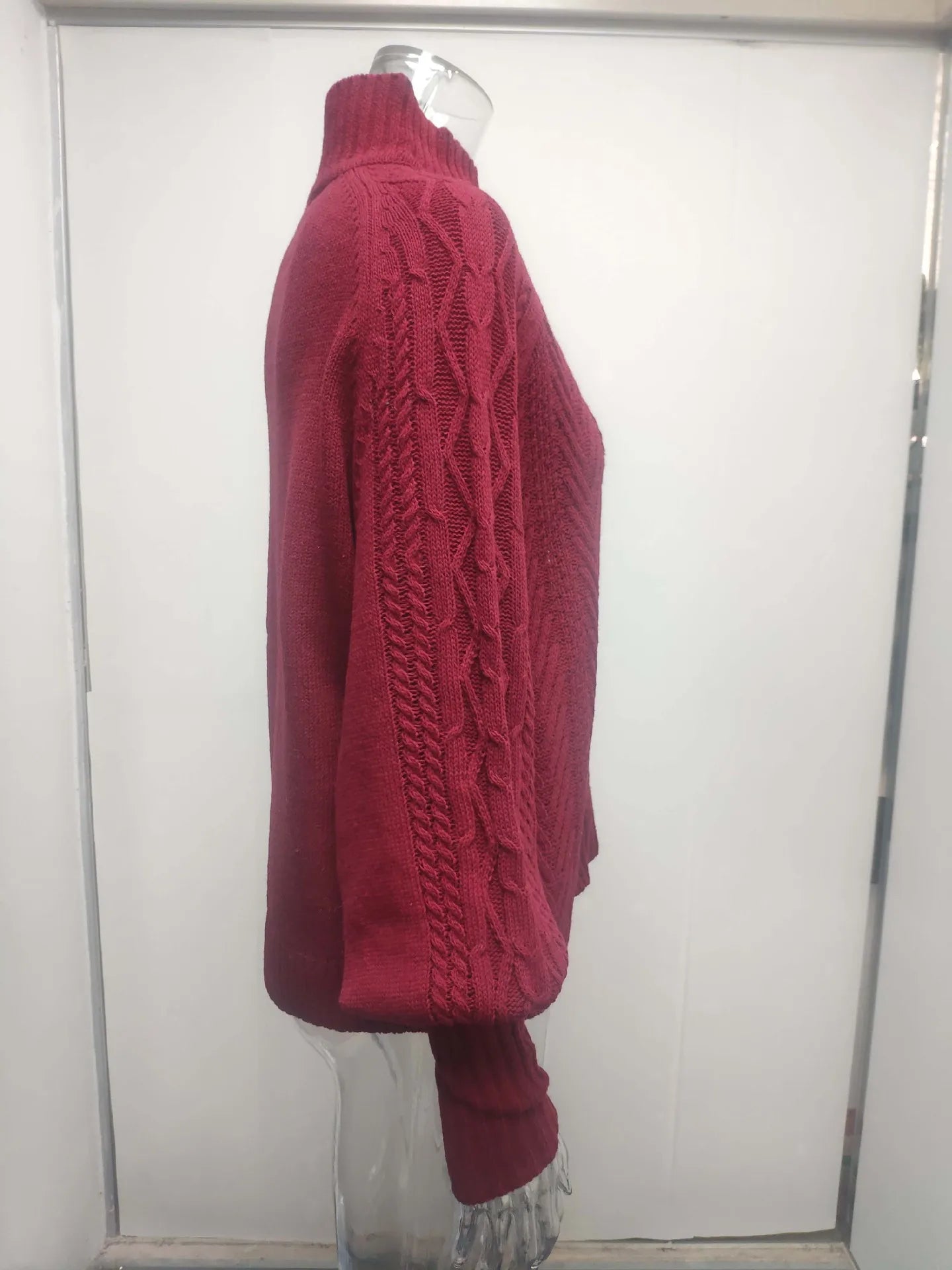 Amoura Elegance 2024 Winter New Mid-Neck Sweater – Women’s Loose Long Sleeve Solid Color Knit Turtleneck for Office and Casual Wear