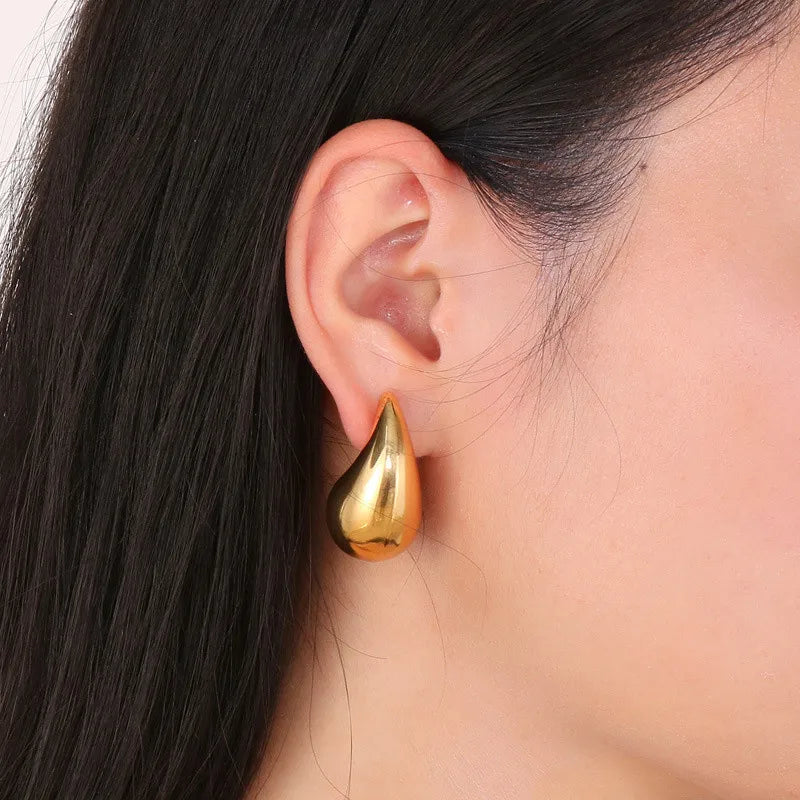 "AmouraElegance Irregular Metal Water Droplets Earrings | European & American Style Personalized Fashion Stud Earrings for Girls | Travel Accessories"