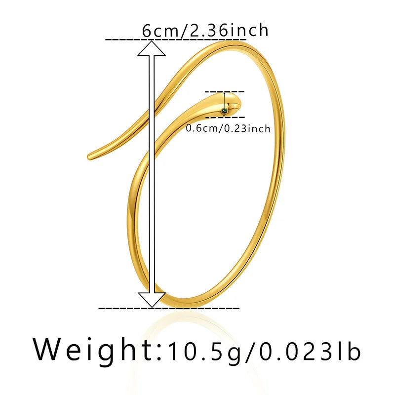 Amoura Elegance Snake Shape Metal Bracelet - European & American Style Personalized Fashion Bracelet for Women | Perfect for Travel & Wedding Accessories 2024