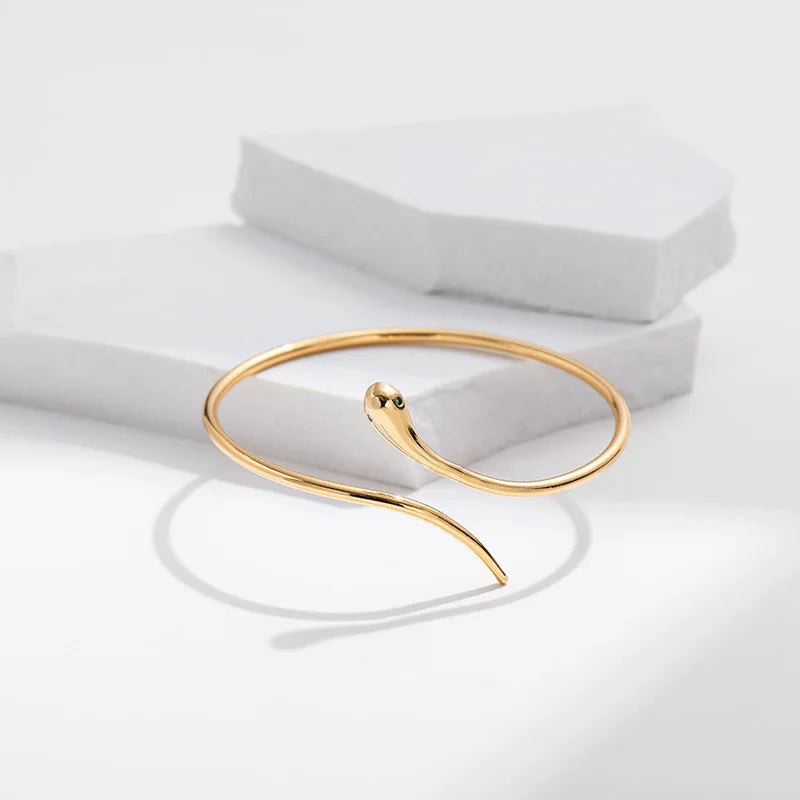 Amoura Elegance Snake Shape Metal Bracelet - European & American Style Personalized Fashion Bracelet for Women | Perfect for Travel & Wedding Accessories 2024