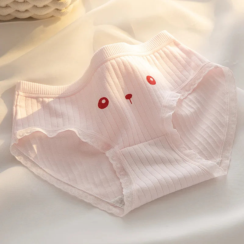 Women’s Cotton Briefs – 5PCS Cute Cartoon Panties Set for Girls and Ladies