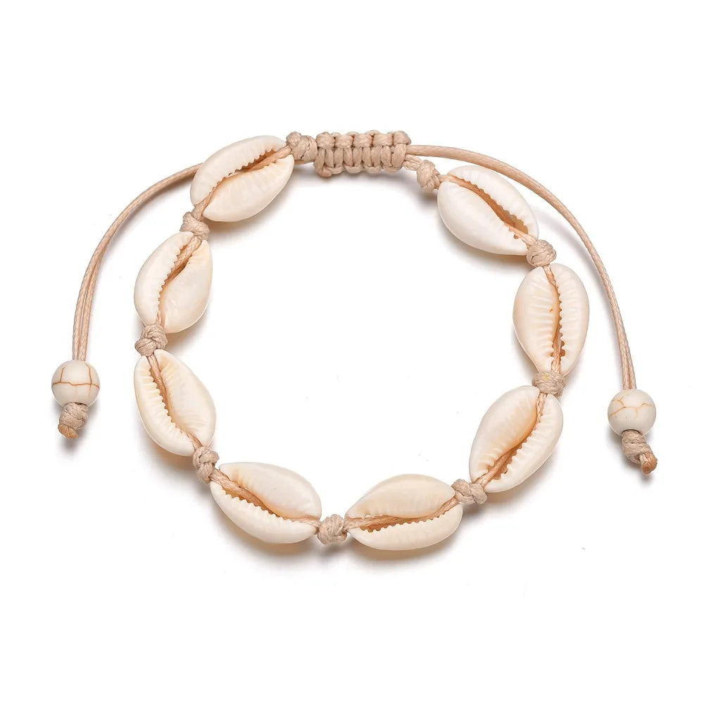 "AmouraElegance Bohemian Anklets for Women | Handmade Leather Woven Natural Foot Jewelry | Summer Beach Barefoot Bracelet for Ankle & Leg"