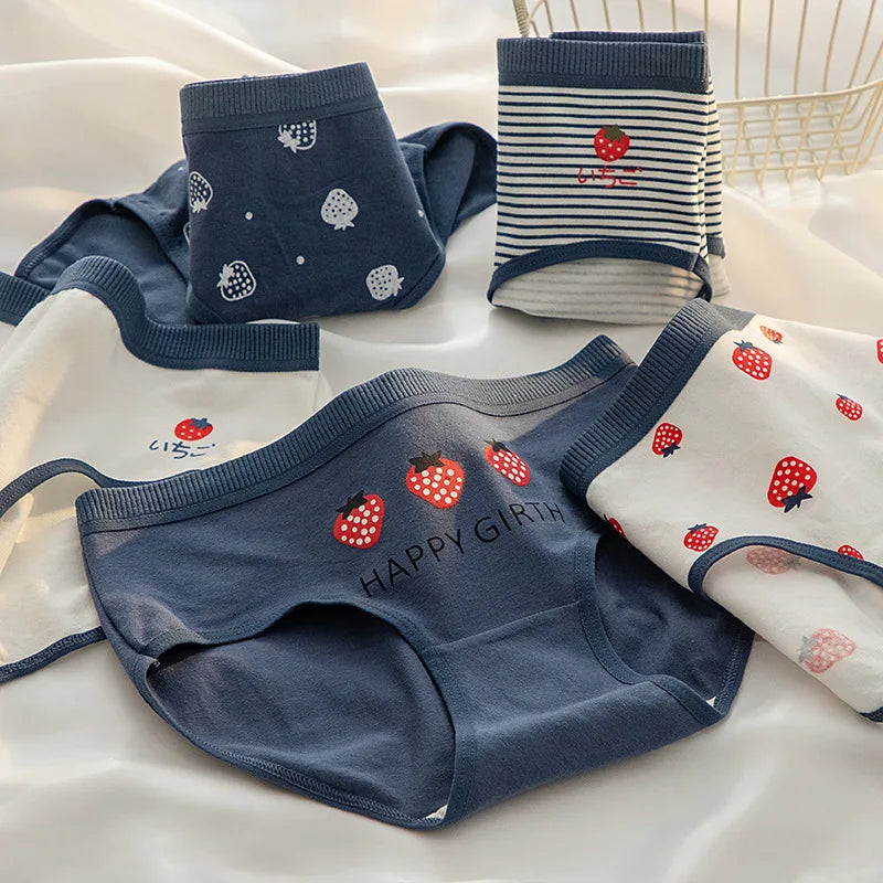 Blue panties with cartoon print, a perfect choice for breathable lingerie by Amoura Elegance.