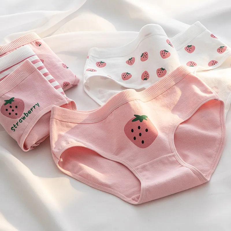 pink and white ladies' panties with charming prints, crafted by Amoura Elegance for a comfortable and stylish everyday wear.