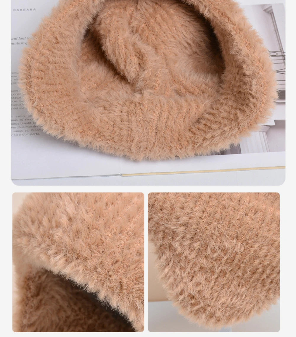 Amoura Elegance Women’s Thick Warm Knitted Beanie – Winter Ski Hat with Earflaps, Cozy Russian Style Cap for Cold Weather