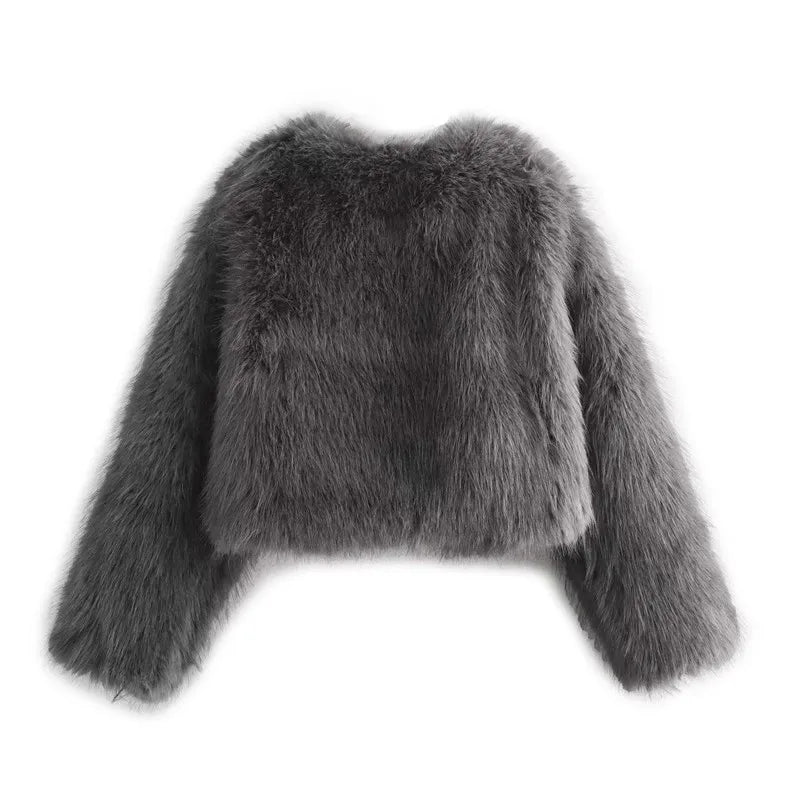 Amoura Elegance Womens Mid-Length Woolen Jacket – Double Breasted Thick Overcoat with Belt for Stylish Winter Comfort