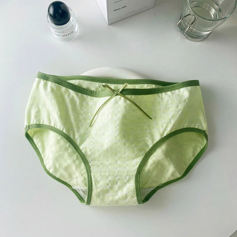 Amoura Elegance 5PCS Cute Print Cotton Intimates – Middle-Waist Women’s Panties