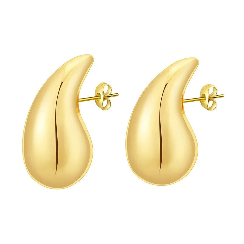 "AmouraElegance Irregular Metal Water Droplets Earrings | European & American Style Personalized Fashion Stud Earrings for Girls | Travel Accessories"