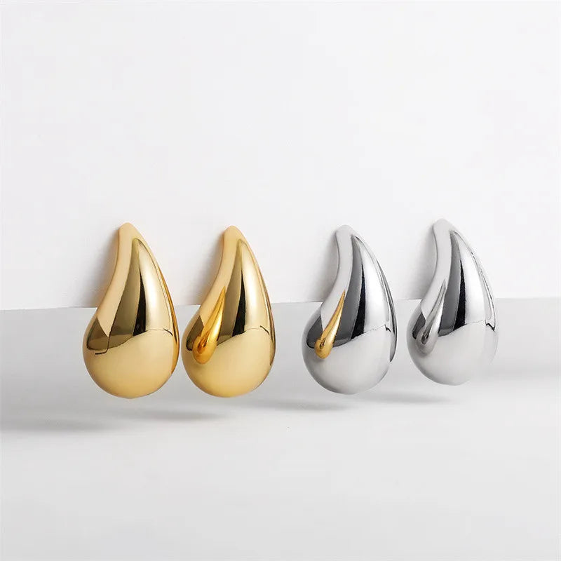 "AmouraElegance Irregular Metal Water Droplets Earrings | European & American Style Personalized Fashion Stud Earrings for Girls | Travel Accessories"